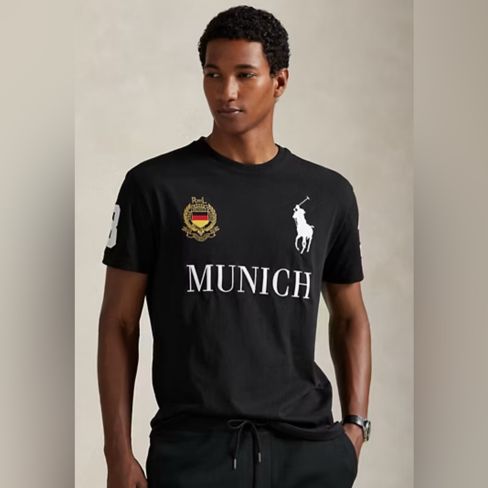 Polo by Ralph Lauren Black Munich Tee NWT classic fit